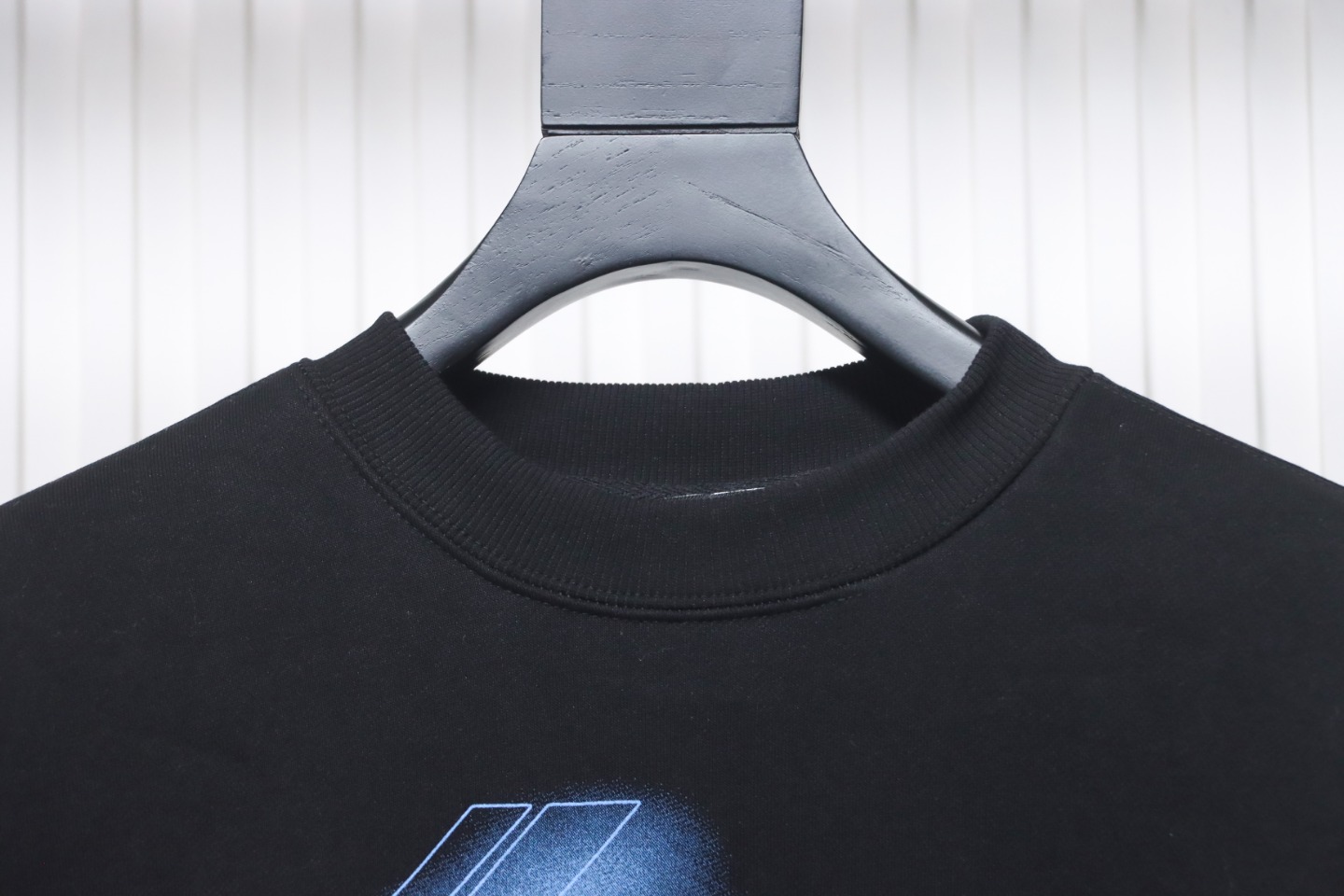 We11 Done 24FW Neon Barrage Crewneck Hoodie Black