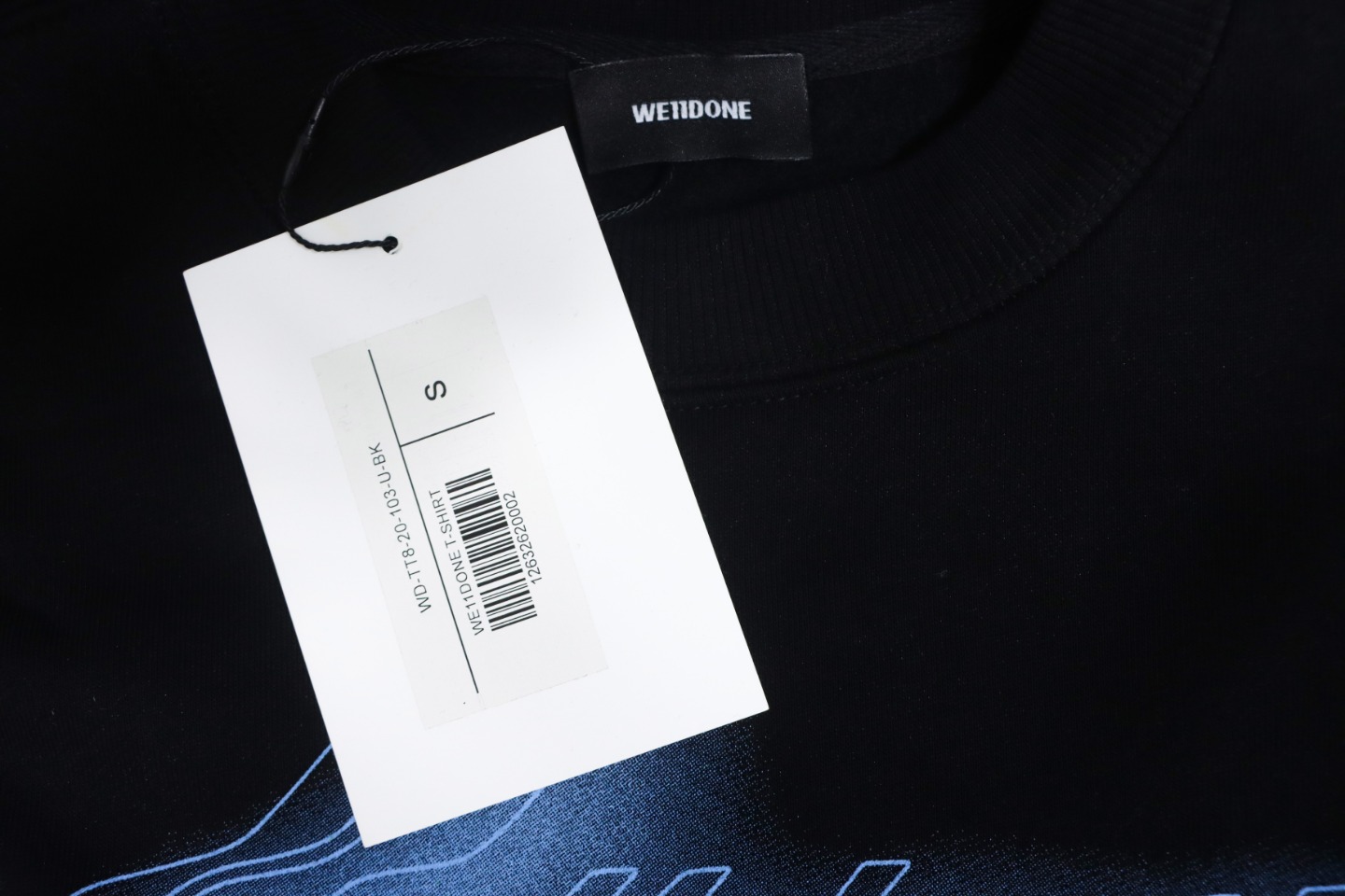 We11 Done 24FW Neon Barrage Crewneck Hoodie Black
