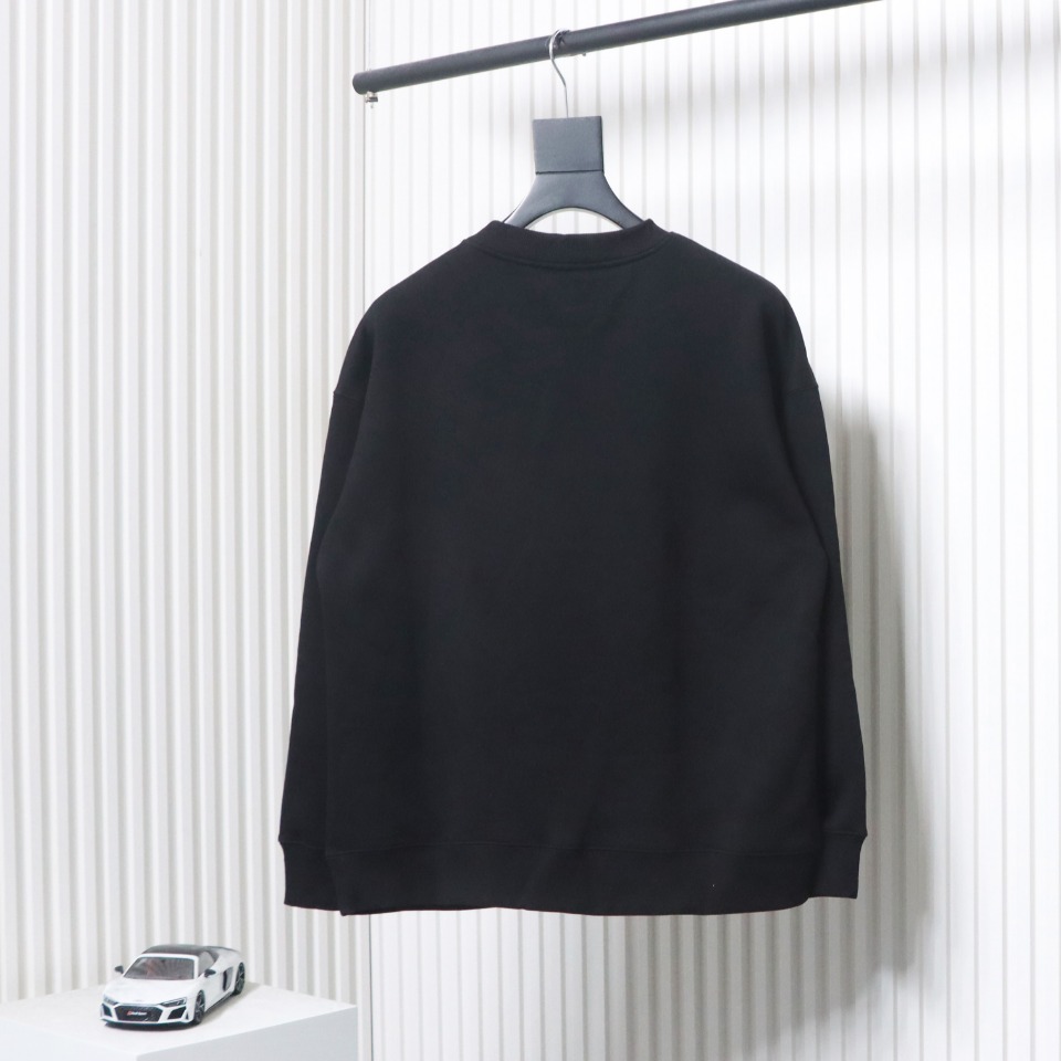 We11 Done 24FW Neon Barrage Crewneck Hoodie Black