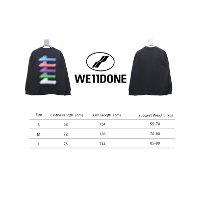 We11 Done 24FW Neon Barrage Crewneck Hoodie Black 02