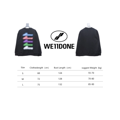 We11 Done 24FW Neon Barrage Crewneck Hoodie Black 02
