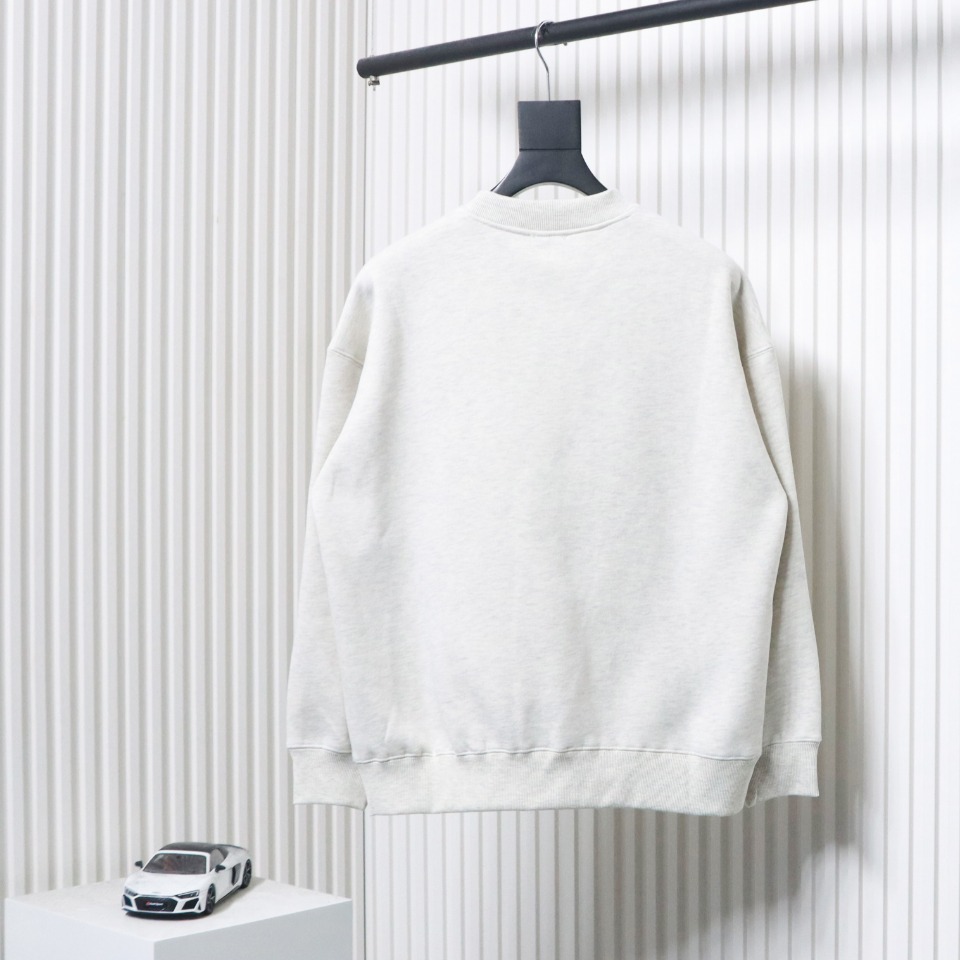 We11 Done 24FW Neon Barrage Crewneck Hoodie Light Grey