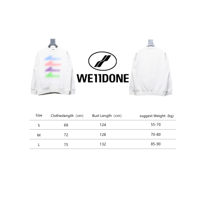 We11 Done 24FW Neon Barrage Crewneck Hoodie Light Grey 02