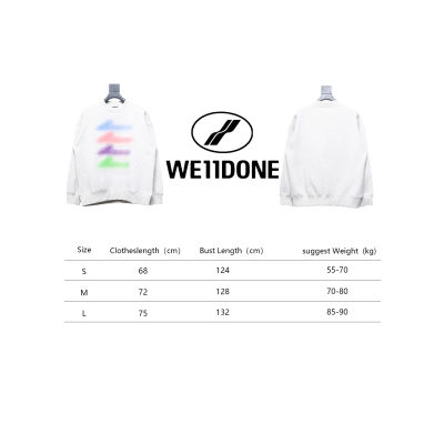 We11 Done 24FW Neon Barrage Crewneck Hoodie Light Grey 02