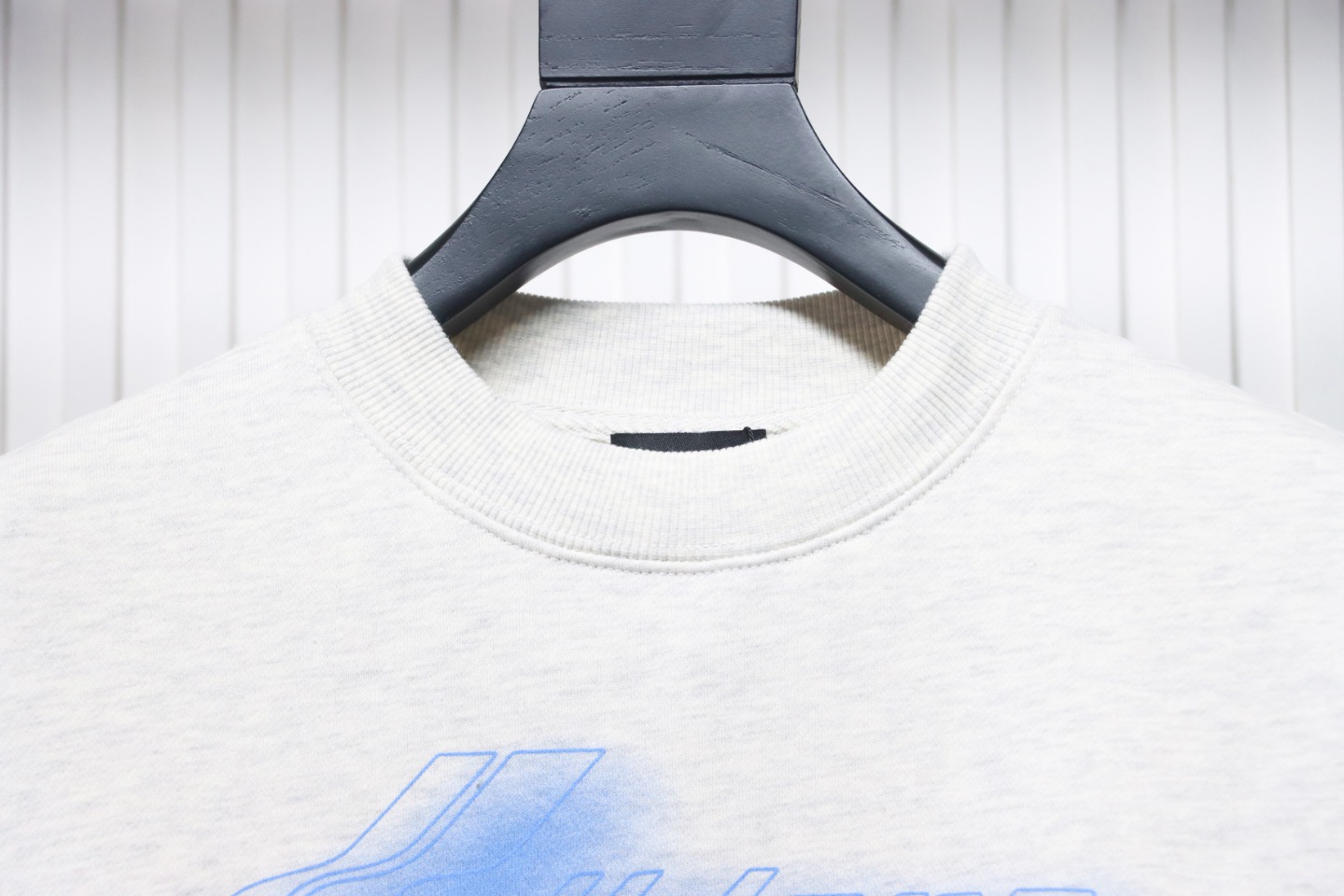 We11 Done 24FW Neon Barrage Crewneck Hoodie Light Grey