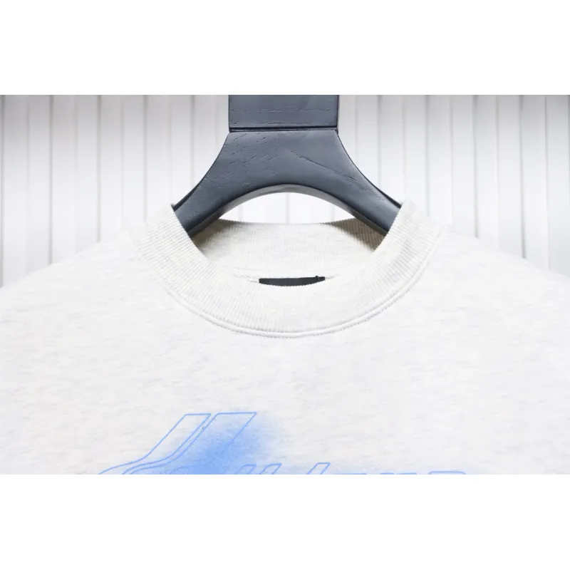 We11 Done 24FW Neon Barrage Crewneck Hoodie Light Grey