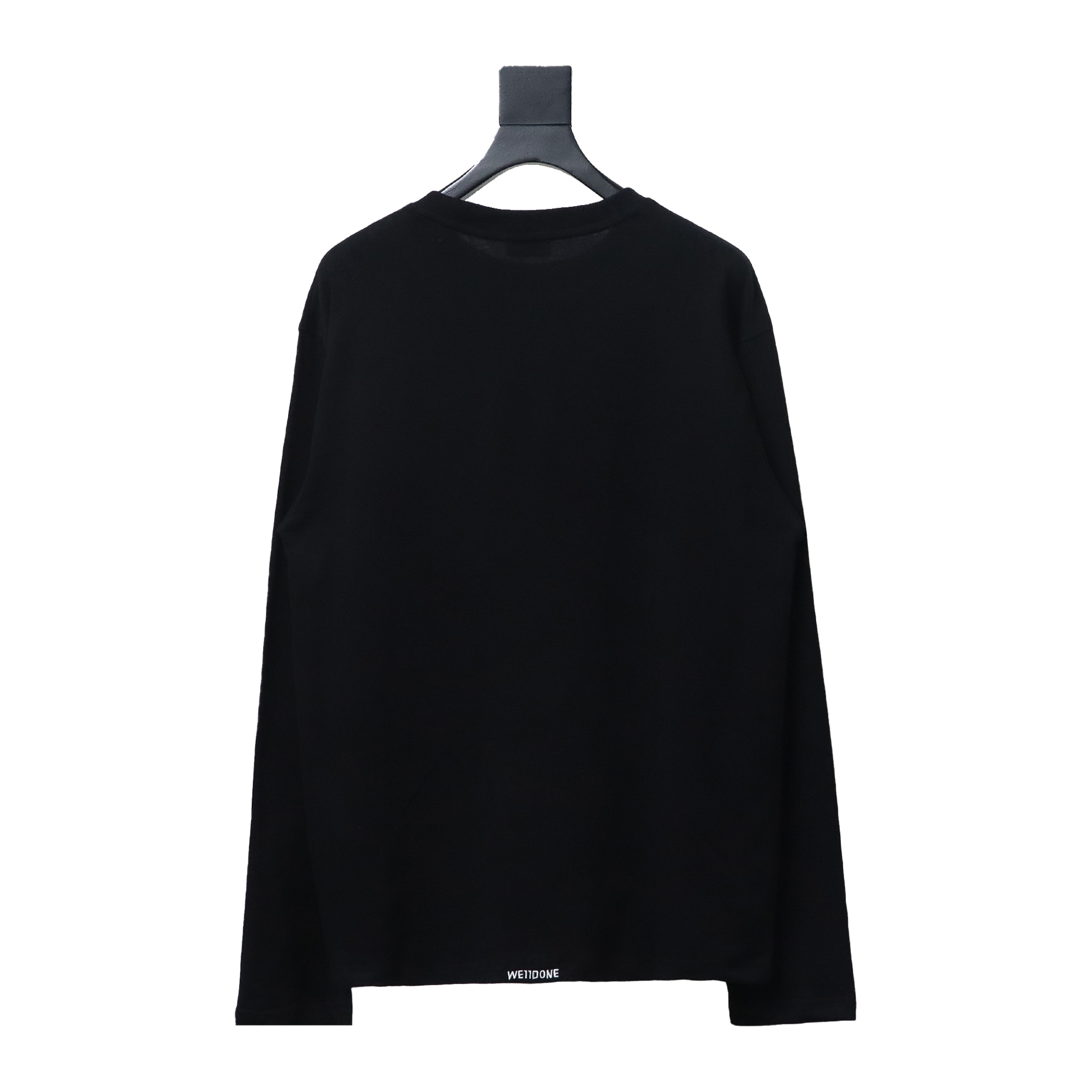 We11 Done 24FW Pearl Lettering Long Sleeve T-Shirt Black