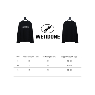 We11 Done 24FW Pearl Lettering Long Sleeve T-Shirt Black 02