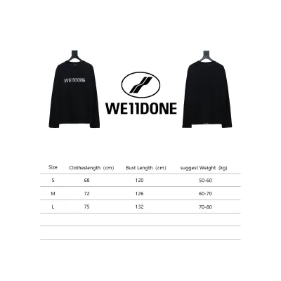 We11 Done 24FW Pearl Lettering Long Sleeve T-Shirt Black 02