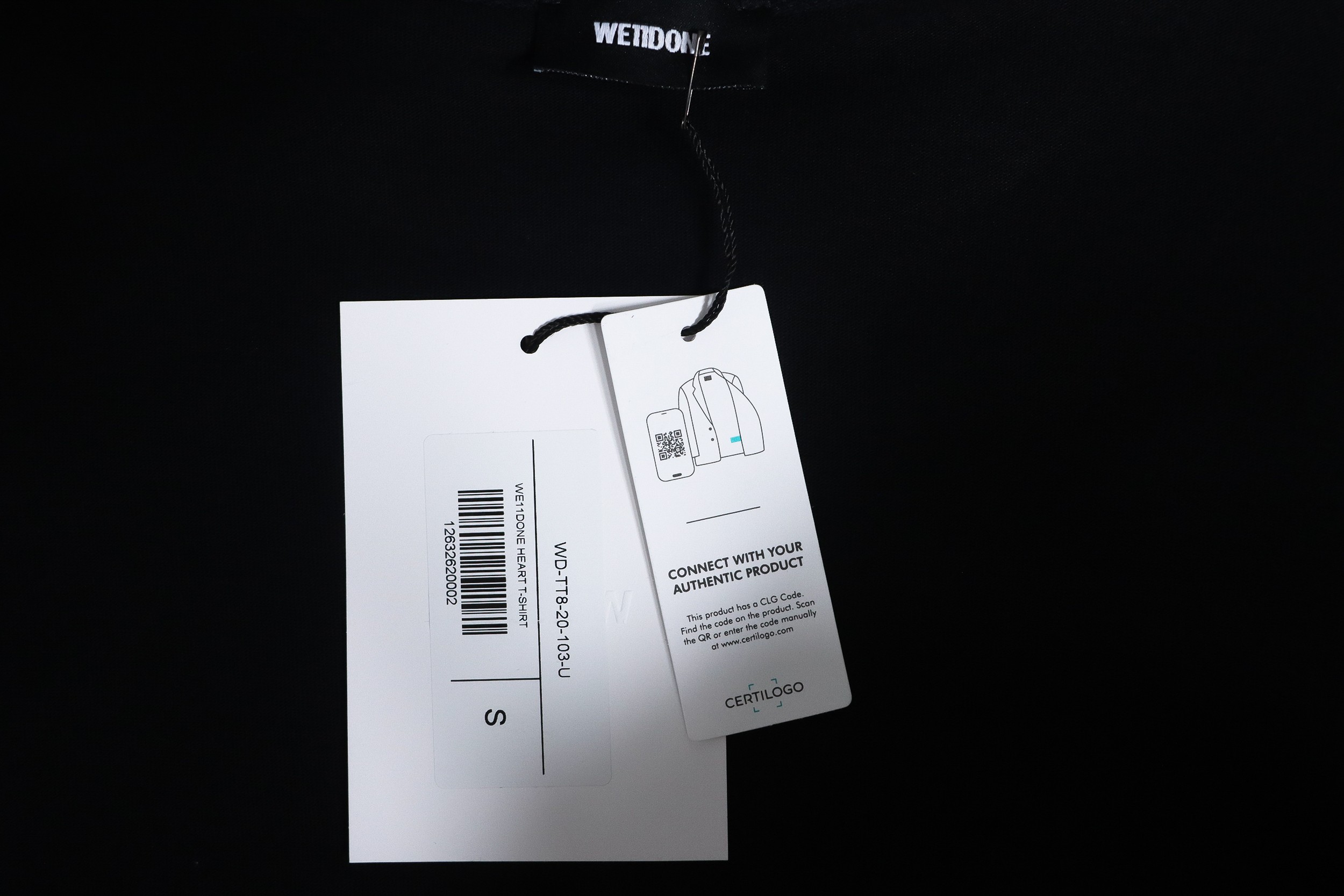 We11 Done 24FW Pearl Lettering Long Sleeve T-Shirt Black