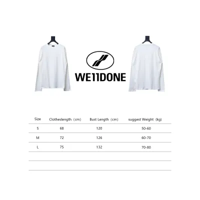 We11 Done 24FW Pearl Lettering Long Sleeve T-Shirt White 02