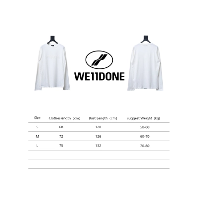 We11 Done 24FW Pearl Lettering Long Sleeve T-Shirt White 02