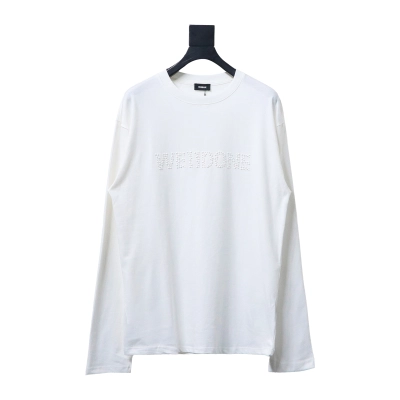 We11 Done 24FW Pearl Lettering Long Sleeve T-Shirt White 01