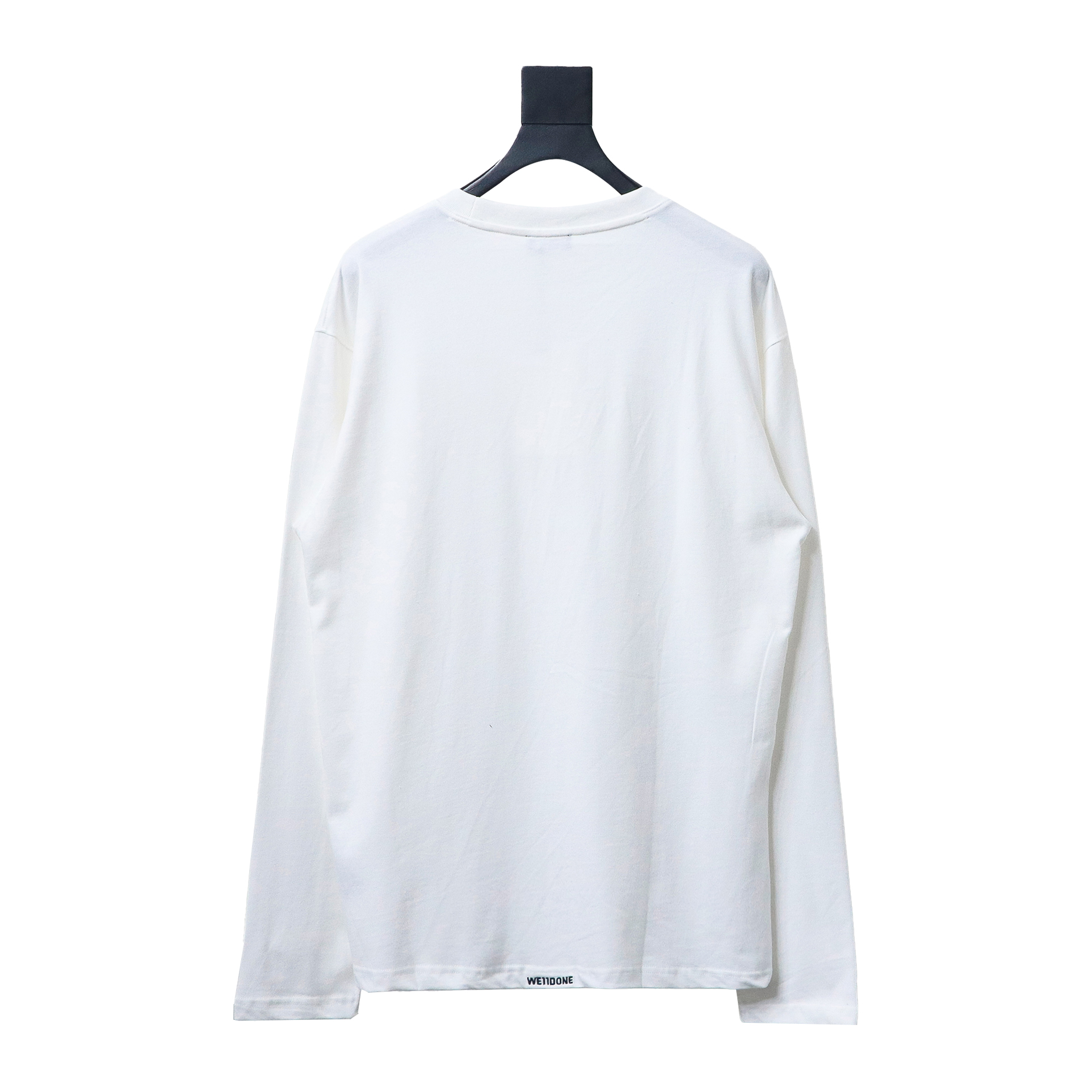 We11 Done 24FW Pearl Lettering Long Sleeve T-Shirt White