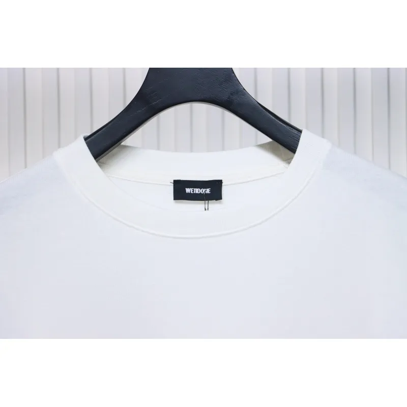 We11 Done 24FW Pearl Lettering Long Sleeve T-Shirt White