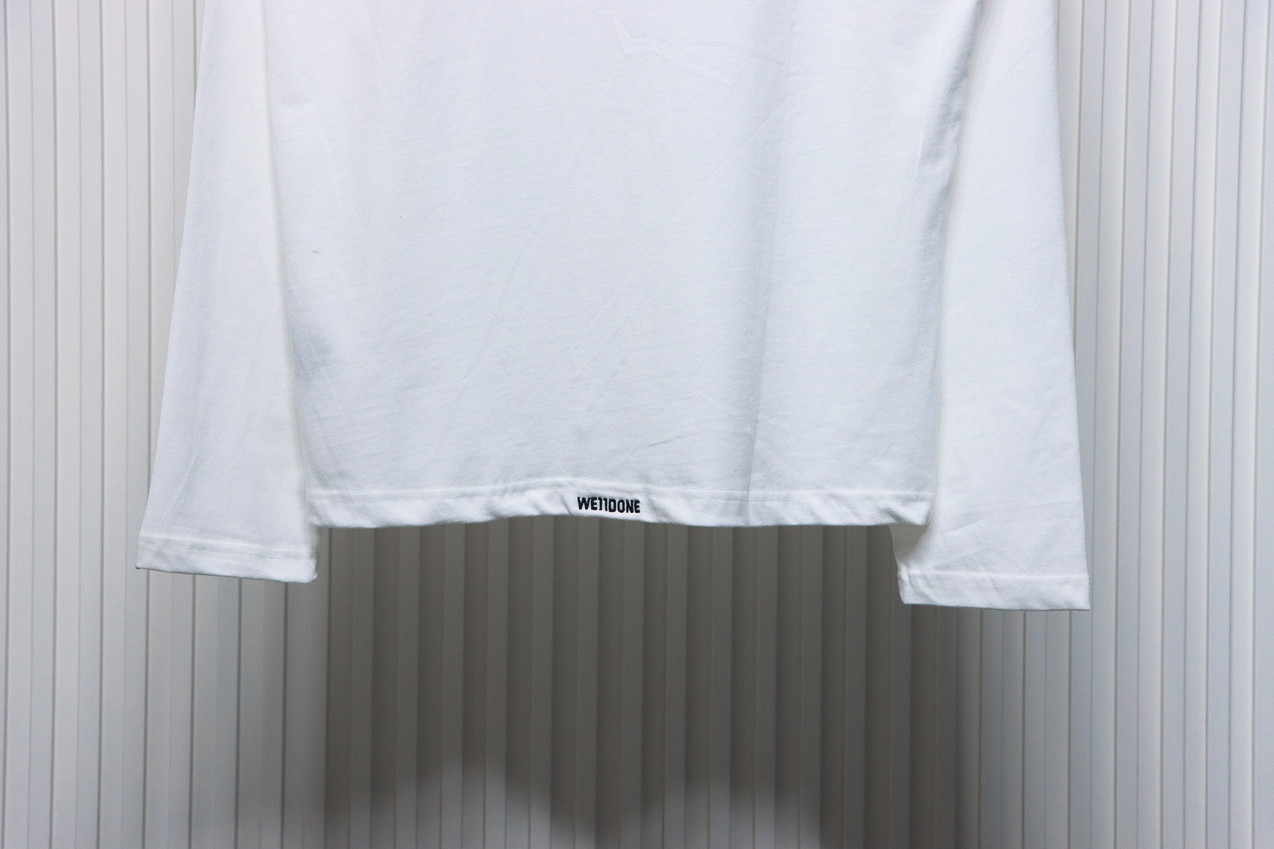 We11 Done 24FW Pearl Lettering Long Sleeve T-Shirt White