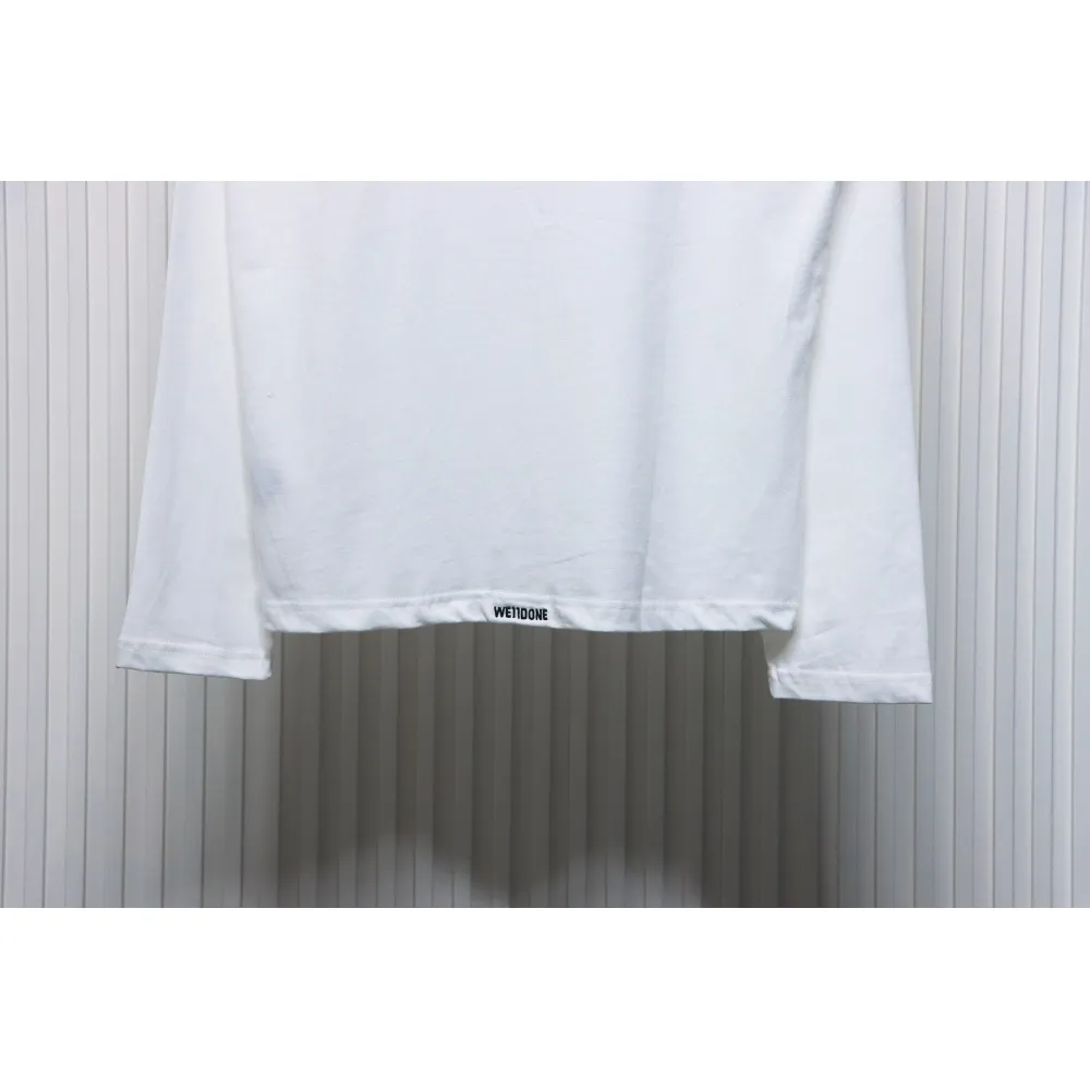 We11 Done 24FW Pearl Lettering Long Sleeve T-Shirt White
