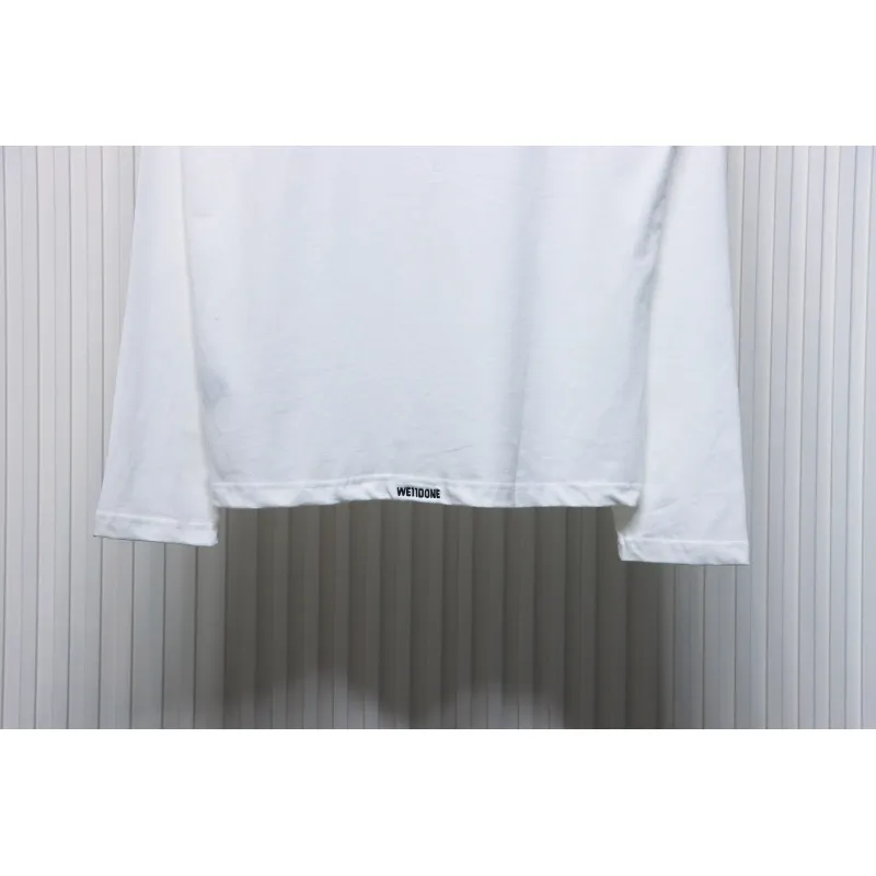We11 Done 24FW Pearl Lettering Long Sleeve T-Shirt White