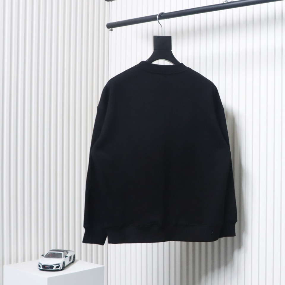 We11 Done 24FW Shopping Bag Crewneck Hoodie Black