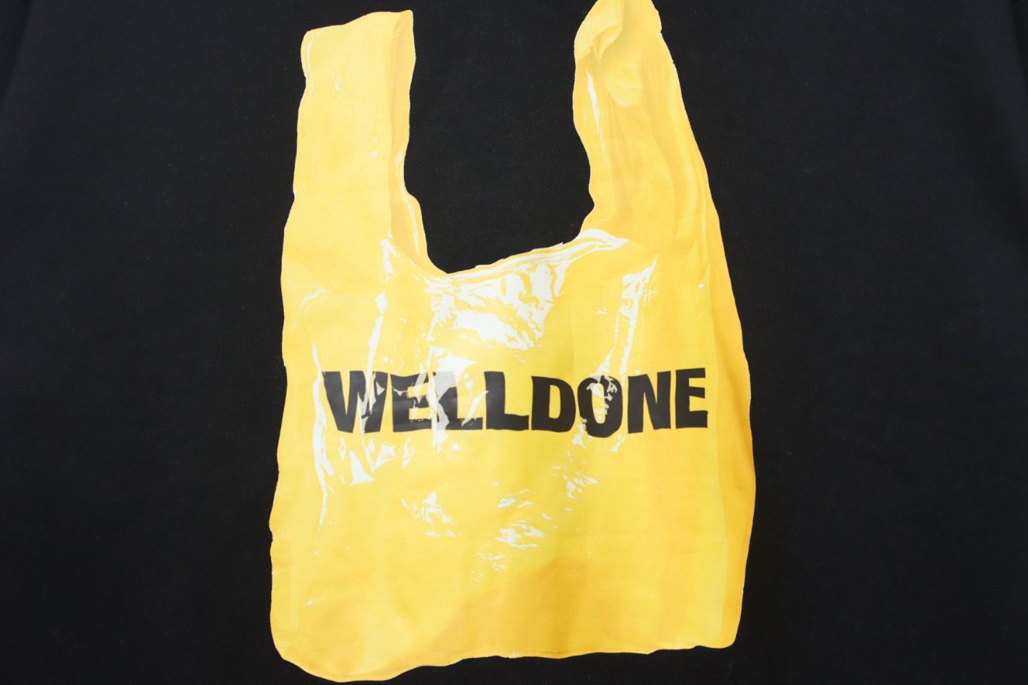 We11 Done 24FW Shopping Bag Crewneck Hoodie Black