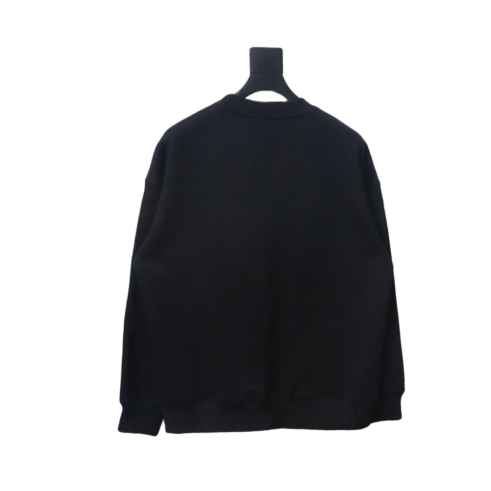 We11 Done 24FW Shopping Bag Crewneck Hoodie Black