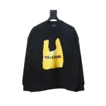We11 Done 24FW Shopping Bag Crewneck Hoodie Black
