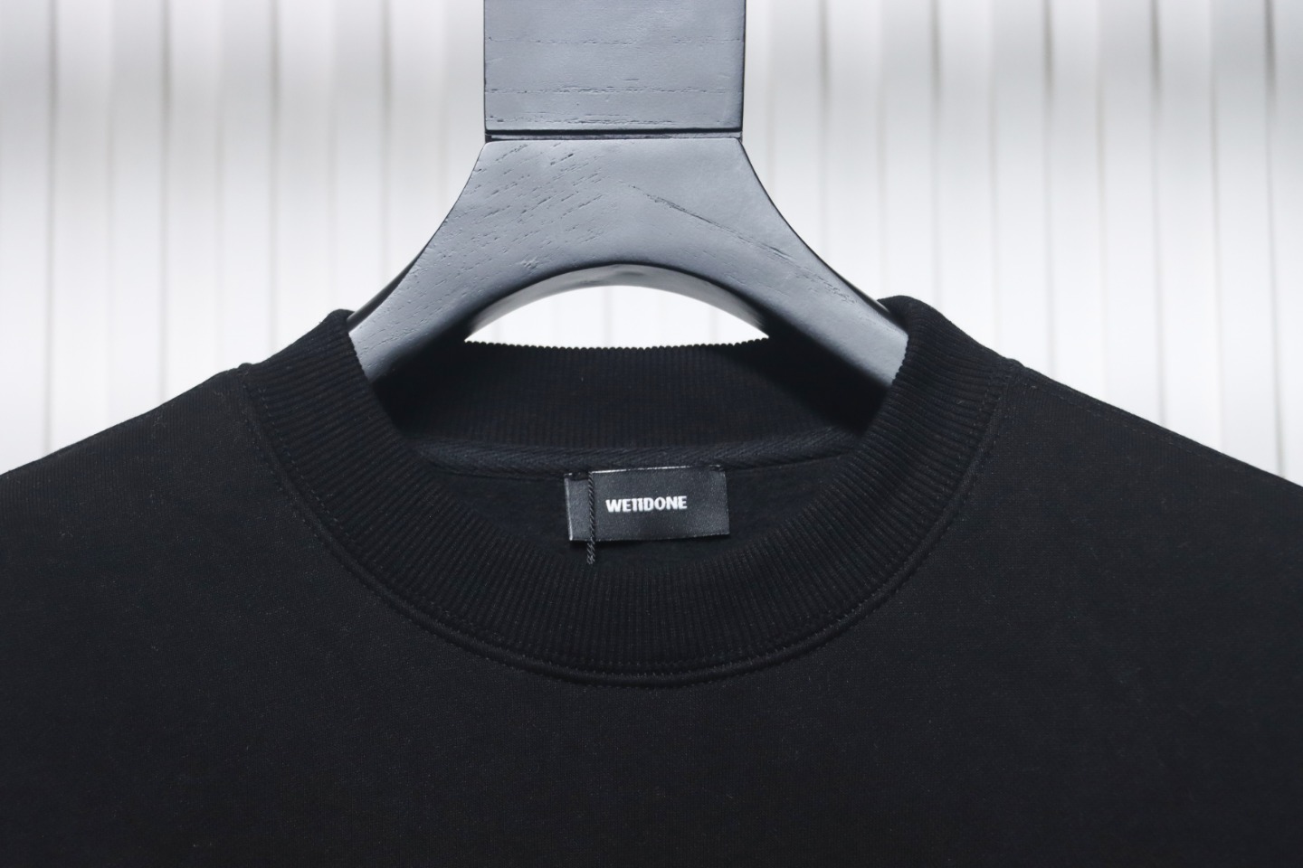 We11 Done 24FW Shopping Bag Crewneck Hoodie Black