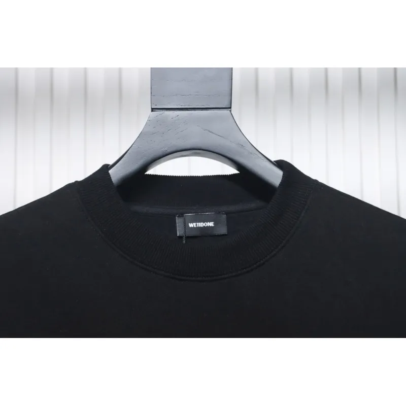 We11 Done 24FW Shopping Bag Crewneck Hoodie Black