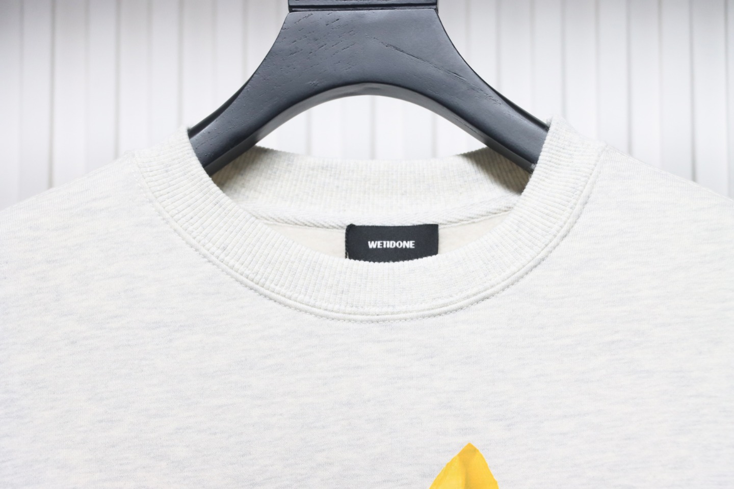 We11 Done 24FW Shopping Bag Crewneck Hoodie Light Grey