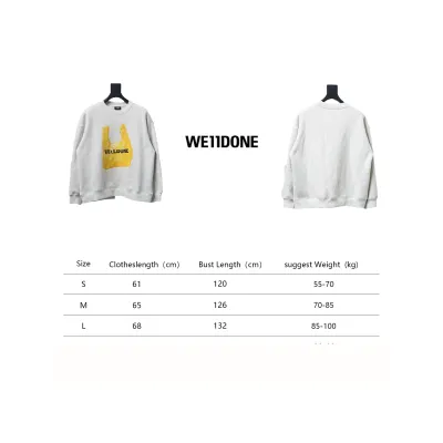 We11 Done 24FW Shopping Bag Crewneck Hoodie Light Grey 02