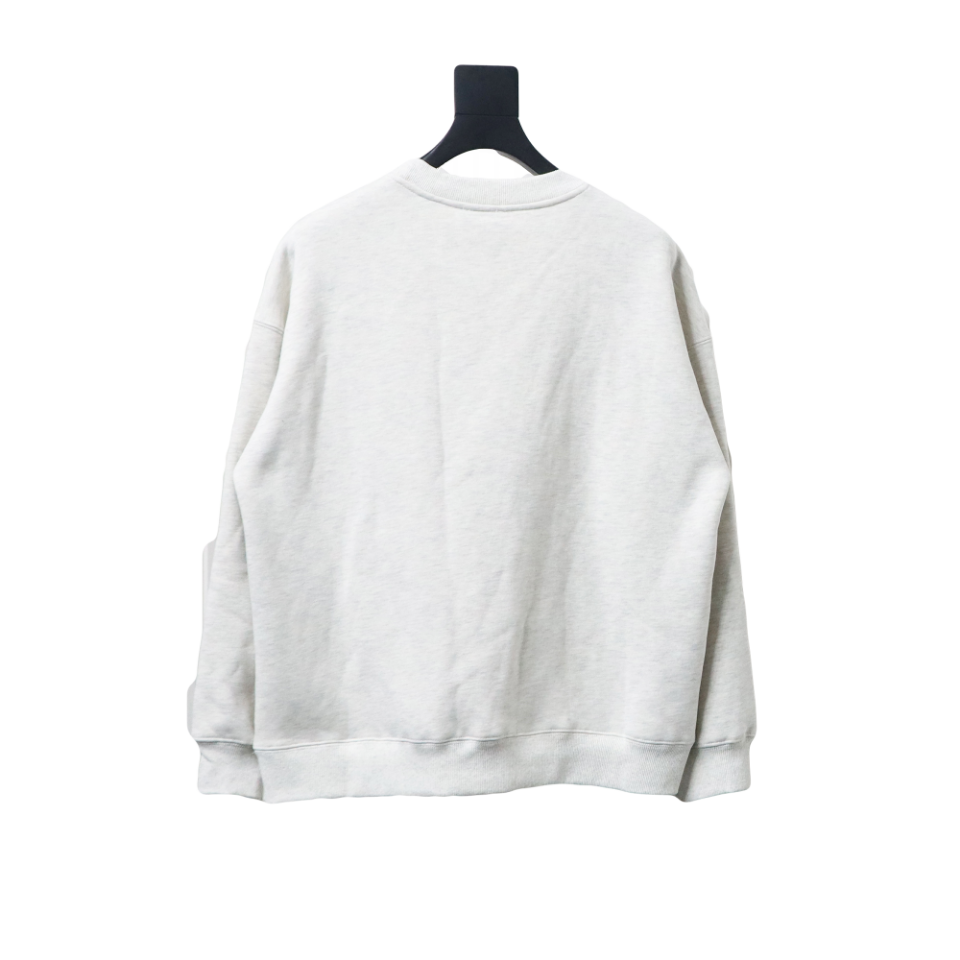 We11 Done 24FW Shopping Bag Crewneck Hoodie Light Grey