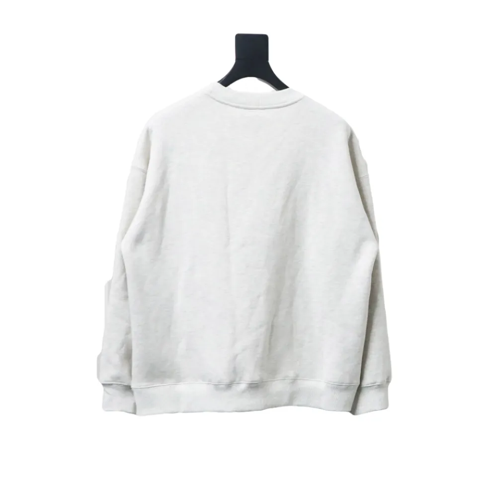 We11 Done 24FW Shopping Bag Crewneck Hoodie Light Grey