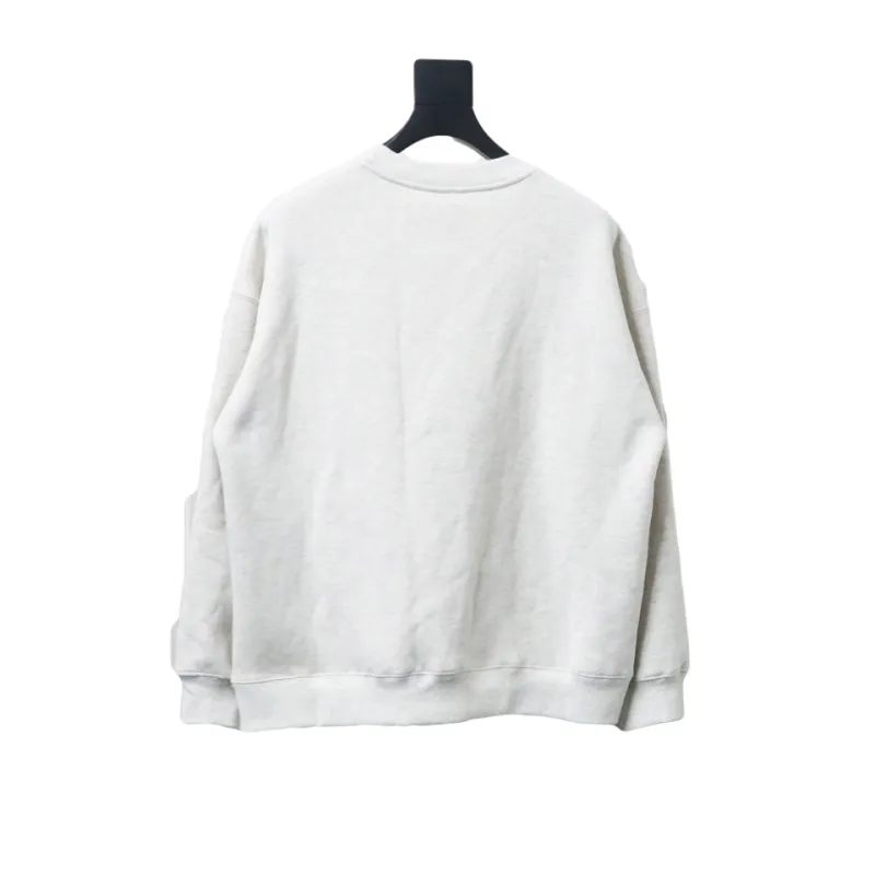We11 Done 24FW Shopping Bag Crewneck Hoodie Light Grey