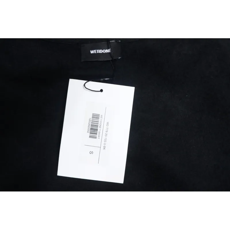 We11 Done 24FW Square Puppy Crew Neck Hoodie Black
