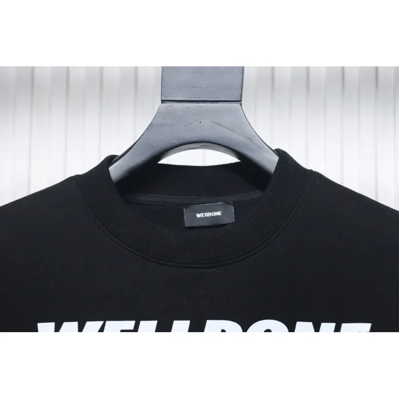 We11 Done 24FW Square Puppy Crew Neck Hoodie Black