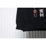 We11 Done 24FW Square Puppy Crew Neck Hoodie Black
