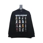 We11 Done 24FW Square Puppy Crew Neck Hoodie Black