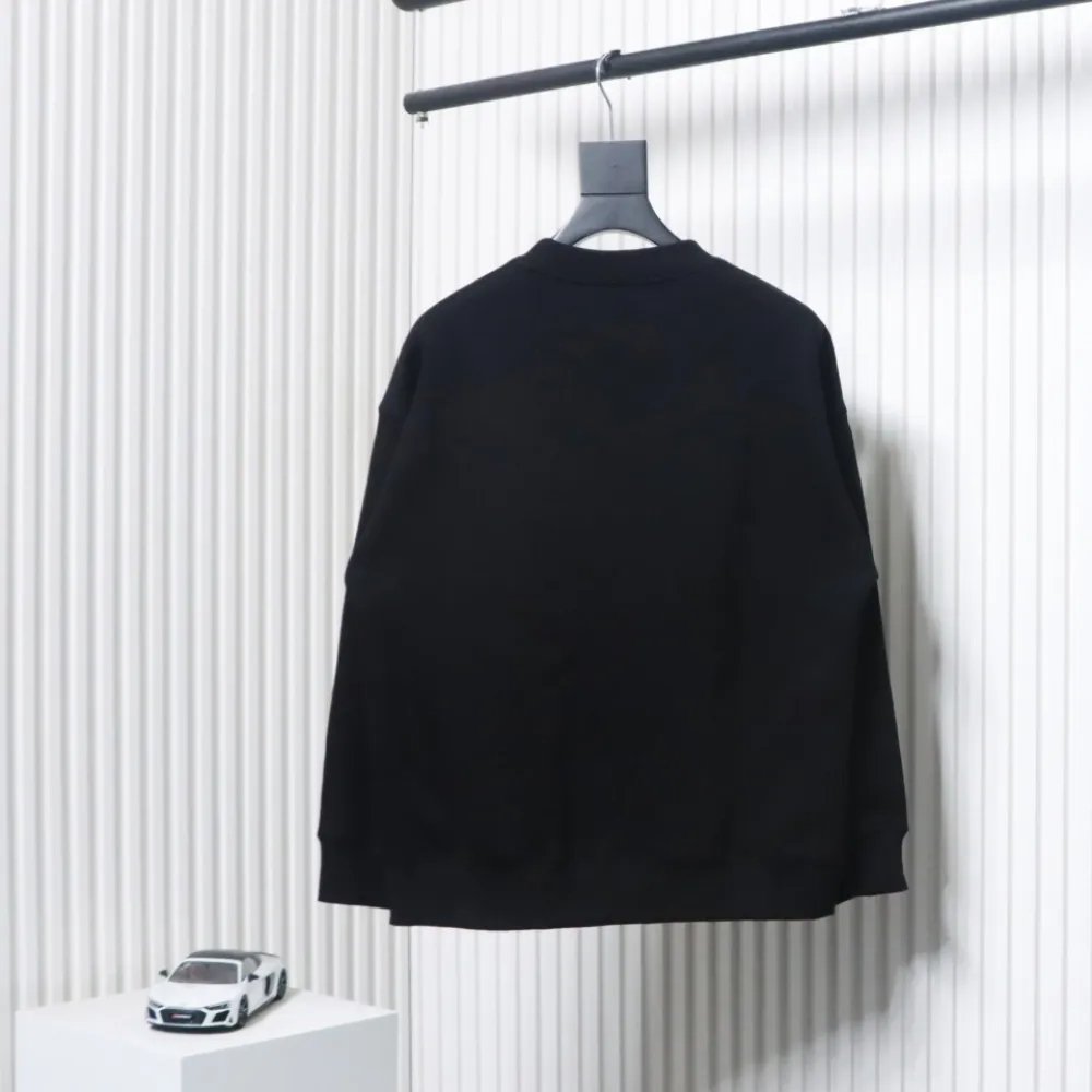We11 Done 24FW Square Puppy Crew Neck Hoodie Black