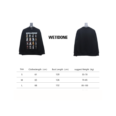 We11 Done 24FW Square Puppy Crew Neck Hoodie Black 02