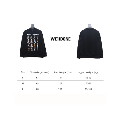 We11 Done 24FW Square Puppy Crew Neck Hoodie Black 02