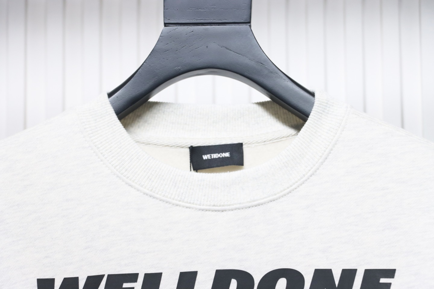 We11 Done 24FW Square Puppy Crew Neck Hoodie Light Grey