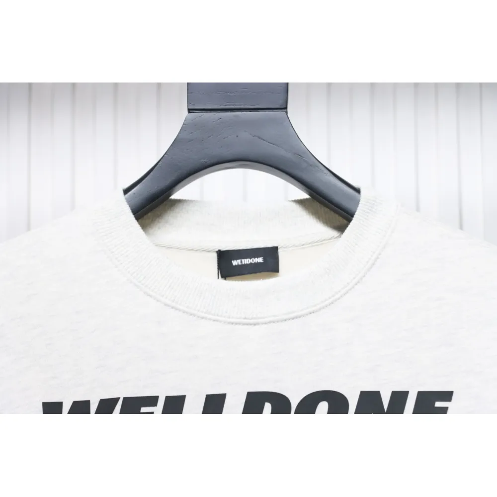 We11 Done 24FW Square Puppy Crew Neck Hoodie Light Grey
