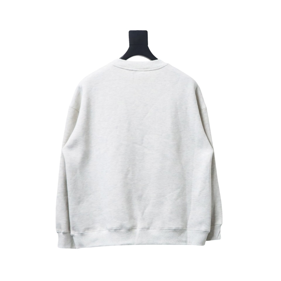 We11 Done 24FW Square Puppy Crew Neck Hoodie Light Grey