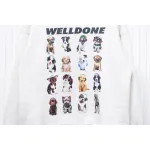 We11 Done 24FW Square Puppy Crew Neck Hoodie Light Grey