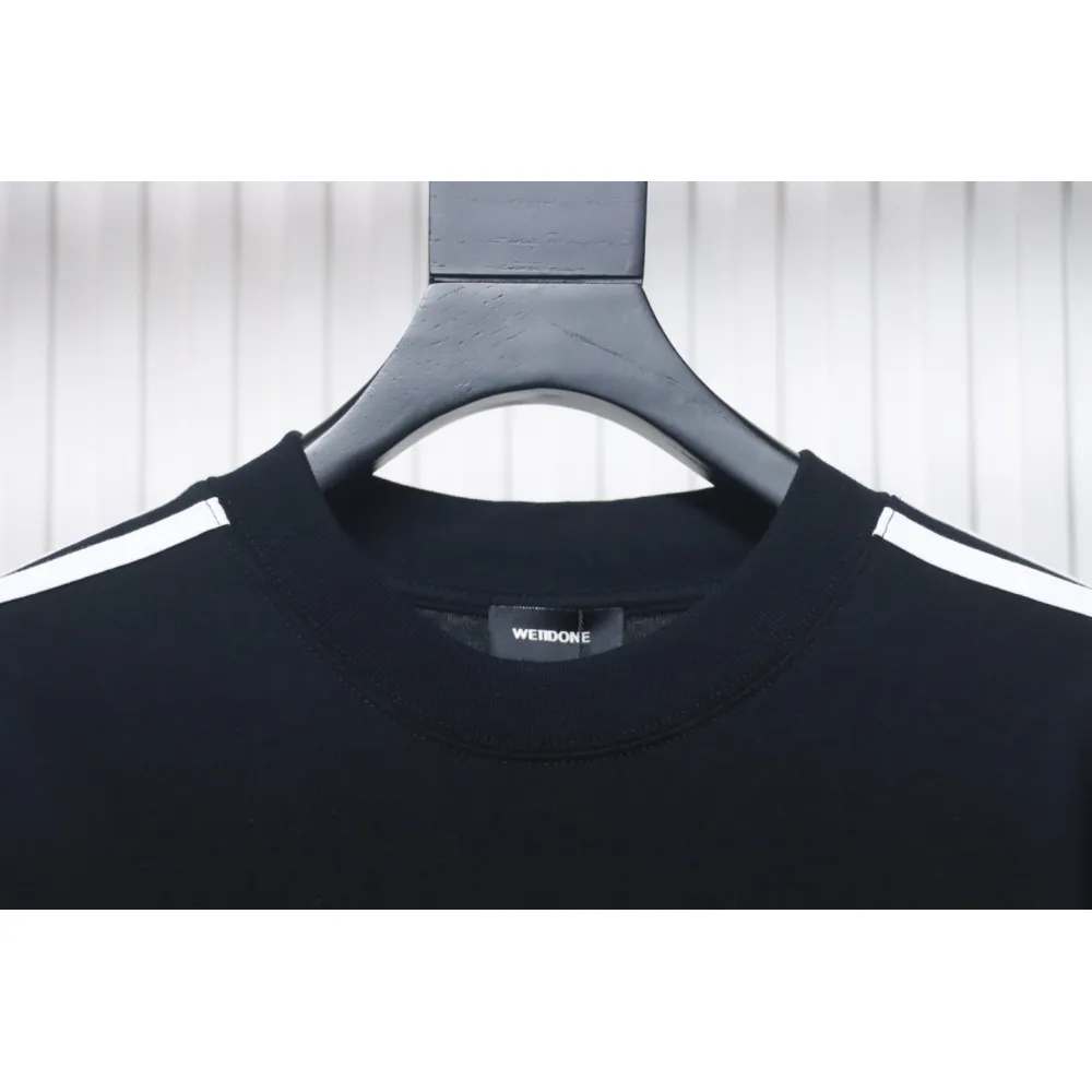 We11 Done 24FW Three Stripes Long Sleeve T-Shirt Black