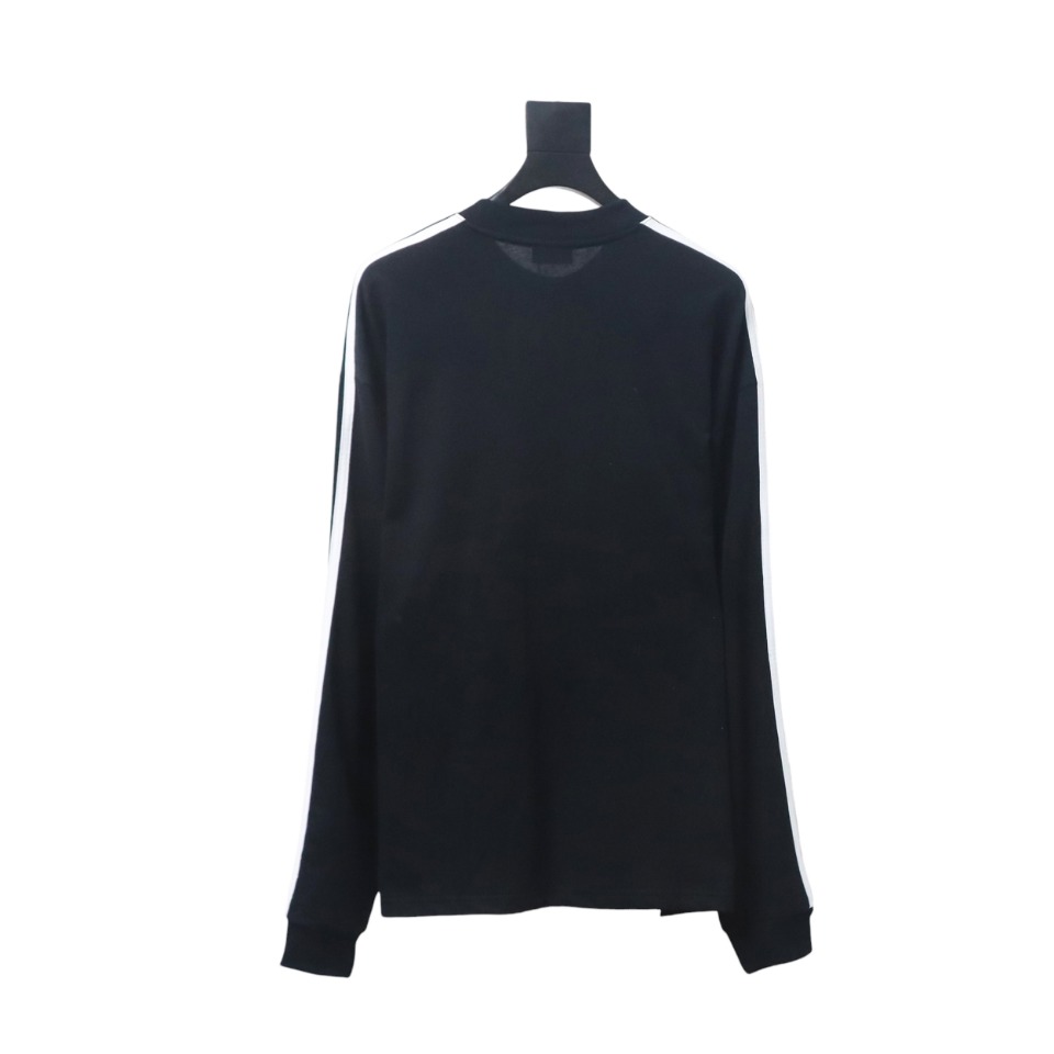 We11 Done 24FW Three Stripes Long Sleeve T-Shirt Black