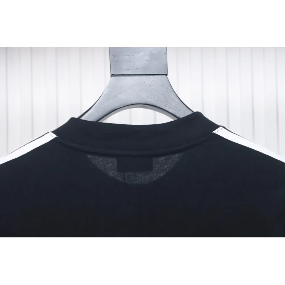 We11 Done 24FW Three Stripes Long Sleeve T-Shirt Black