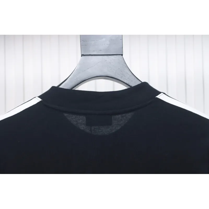 We11 Done 24FW Three Stripes Long Sleeve T-Shirt Black