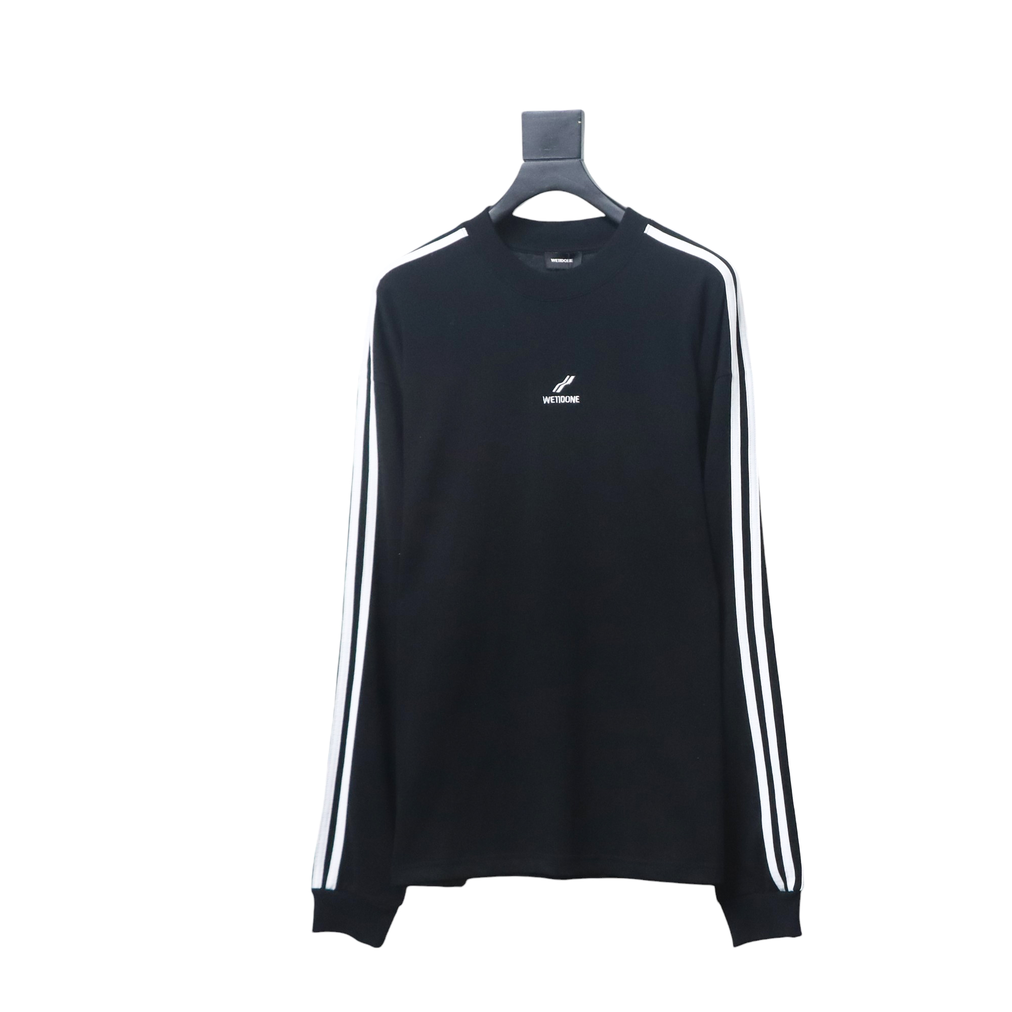 We11 Done 24FW Three Stripes Long Sleeve T-Shirt Black