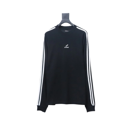We11 Done 24FW Three Stripes Long Sleeve T-Shirt Black 01